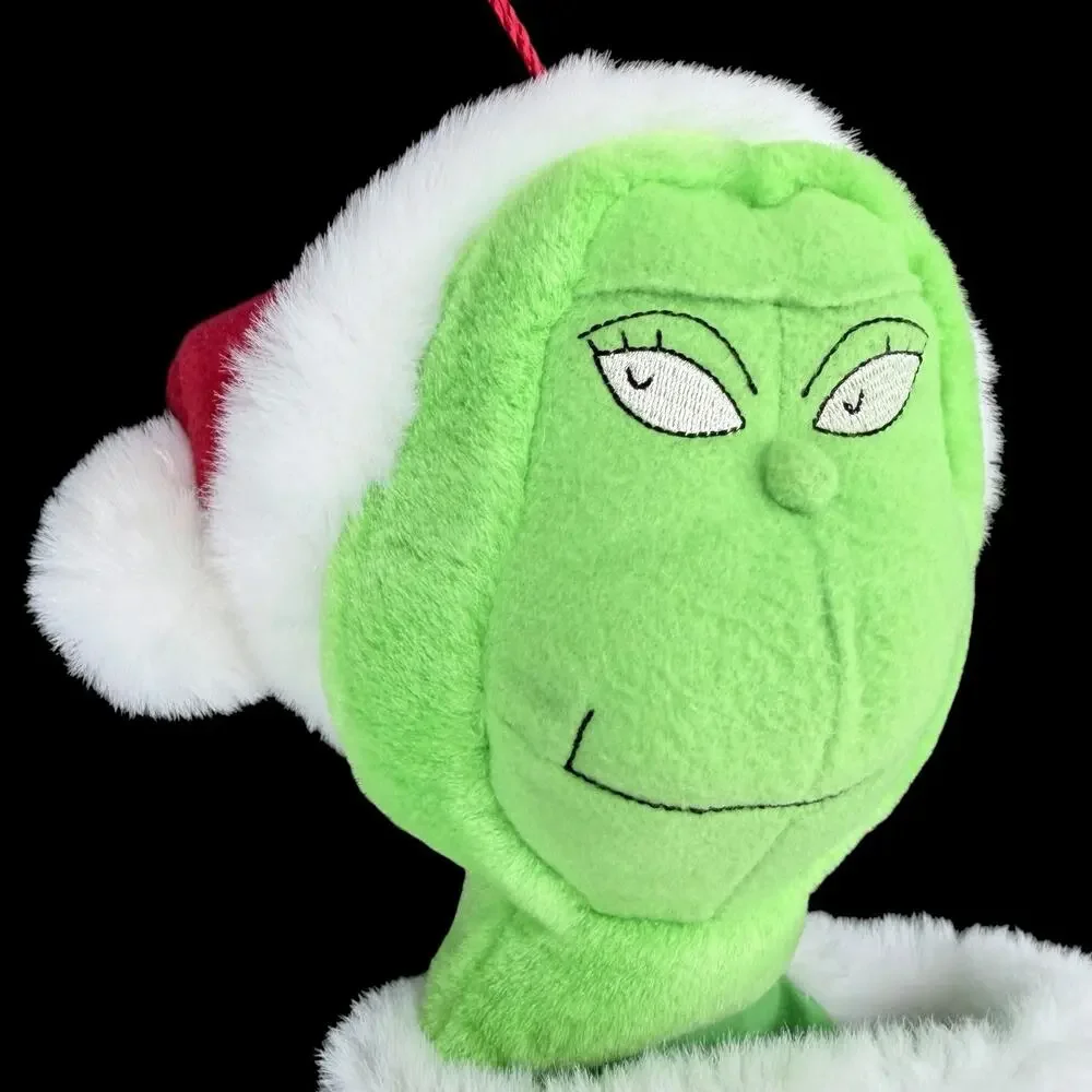 Vtg 1998 Hallmark Dr Seuss Grinch 3D Christmas Stocking Plush Head 22 in
